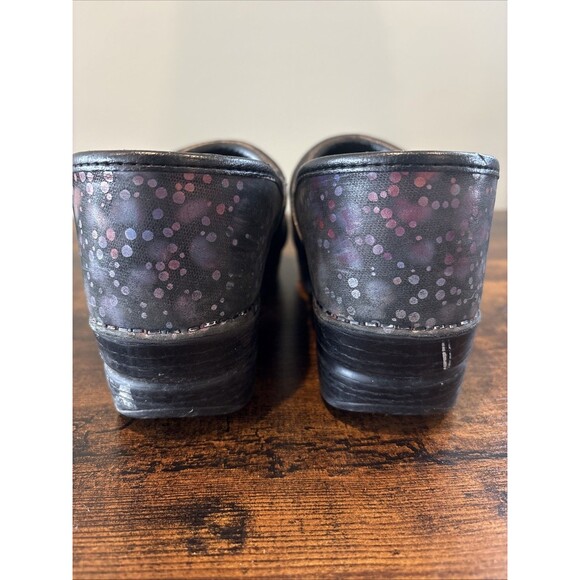 Dansko Professional Clog Womens 40 Leather Multicolor Polka Dot Purple Shoes - Picture 5 of 7